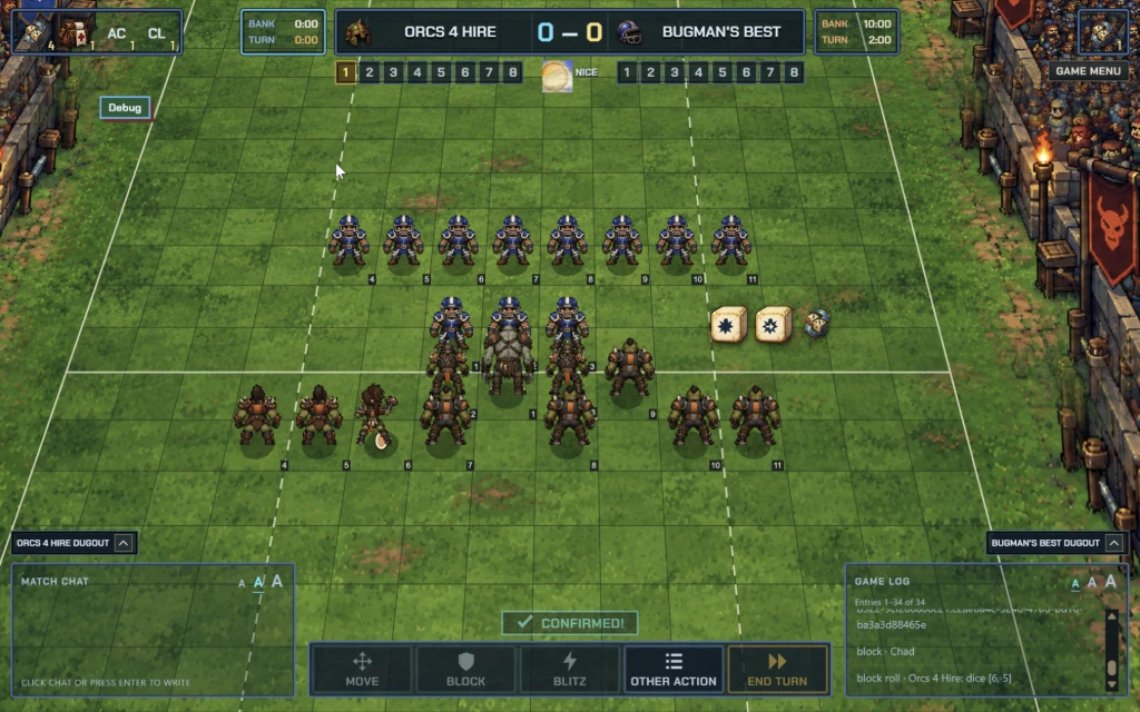 Orcs 4 Hire face Bugman's Best on the Moles Under the Pitch football pitch